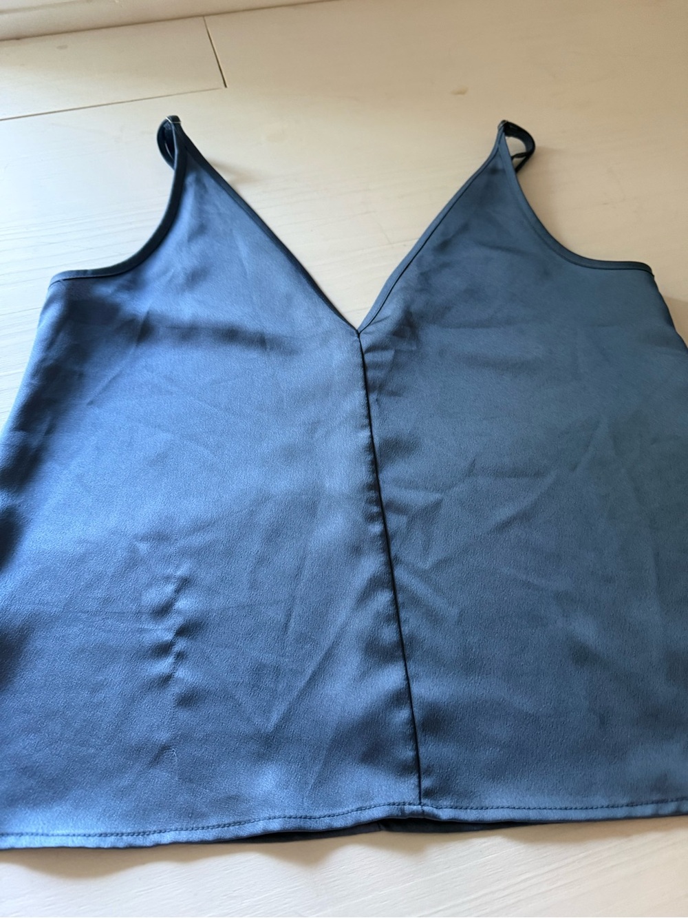 Ann Taylor loft Satin V-Neck Cami Tank Top - Blue